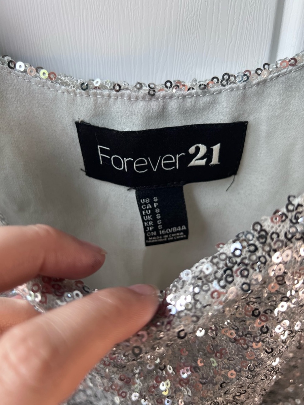 Forever 21 Silver Sequin Crop Top - Picture 3 of 4